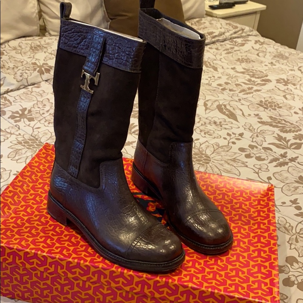 Tory Burch mid calf flat boot